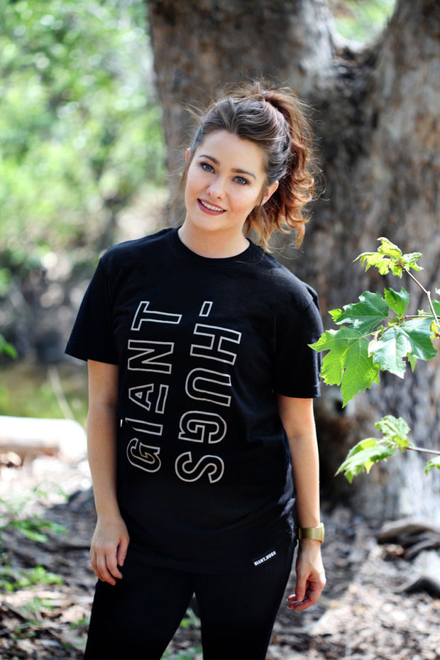 GIANT HUGS - BLACK SHIRT (UNISEX)